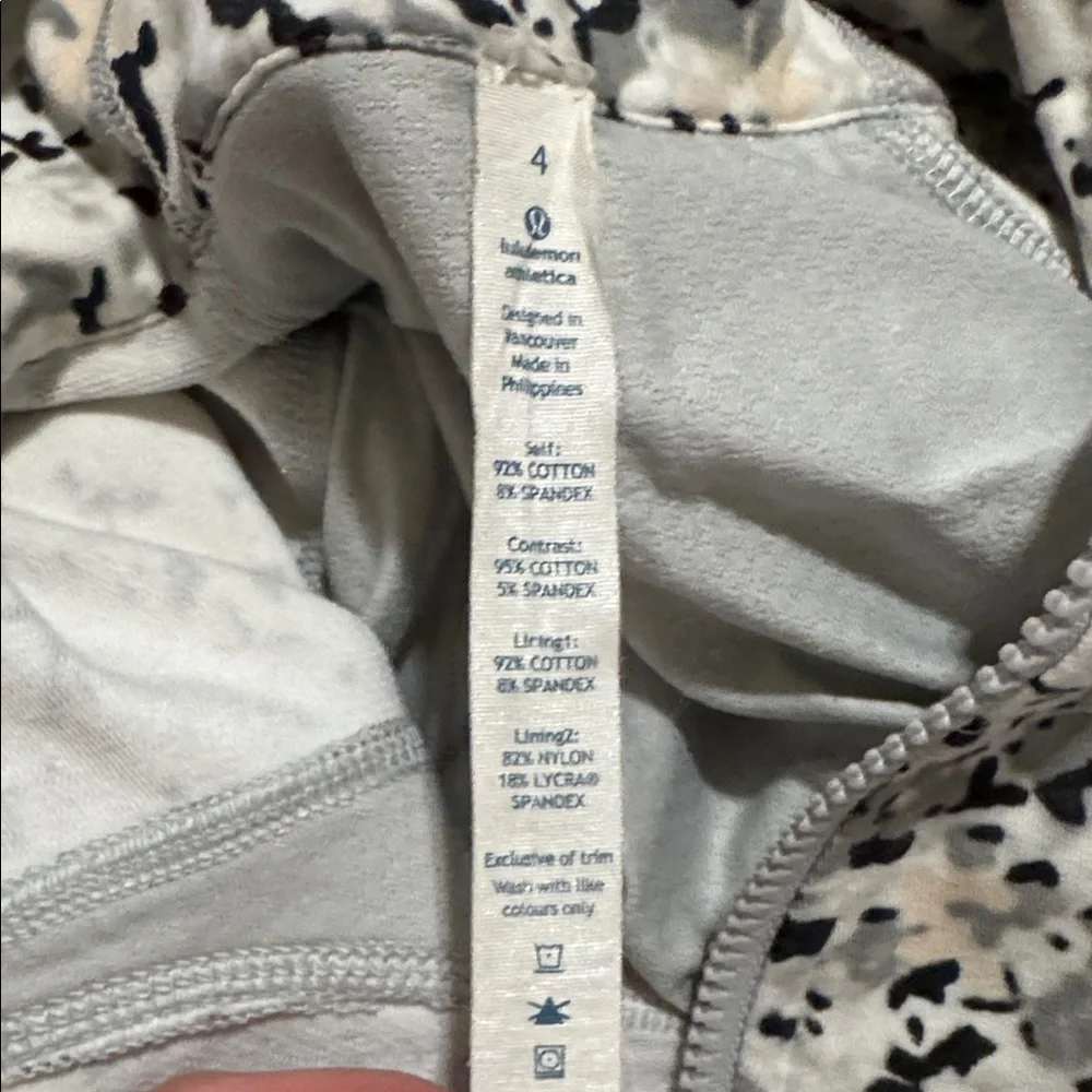 Lululemon After Asana Hoodie Not So Petite Fleur Silver Spoon Zipper Gym-4